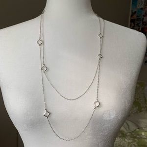 silver and clear gem necklace